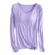 thumbnail image 1 of Camiseta interior térmica de manga larga para mujer: terciopelo grueso, moldeadora, con copa de sujetador, pijama de otoño/invierno, tallas S-XXXXL, 1 of 5