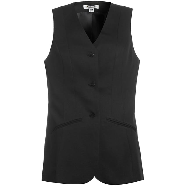 Edwards Garment Womens V Neck Rounded Hem Sleeveless Jacket Tunic