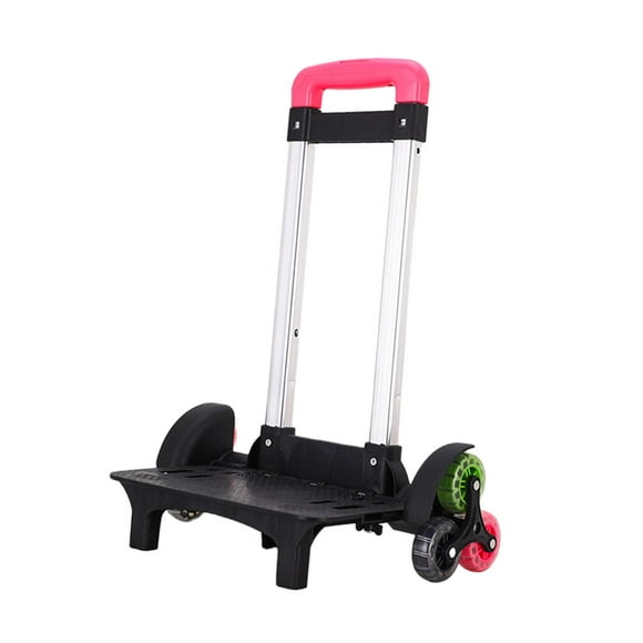 Carrito de compras con 6 ruedas, ajustable, para mochilas escolares Rojo