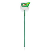 Libman Household Angle Broom and Dust Pan with Clean Fibers Comb, Green/White