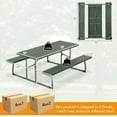 thumbnail image 3 of Costway Folding Picnic Table with 2 Benches All Weather Wood-like Tabletop Umbrella Hole Green, 3 of 11