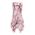 thumbnail image 5 of HELLHERO Cherry Blossom Butterfly Print Sleeveless Sundress for Business Casual Cocktail Party, Side Pockets Irregular Hem Summer Sleeveless Dress, 5 of 8