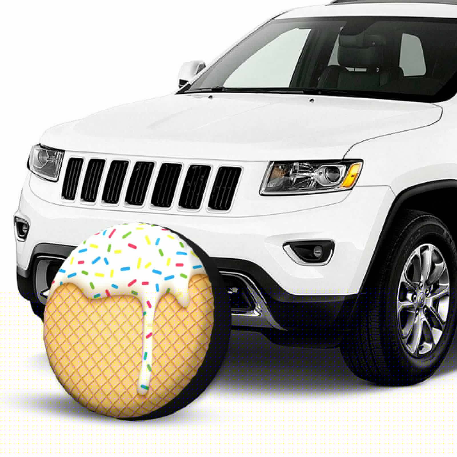 thumbnail image 2 of Kll White Ice Cream Tire Cover,Universal Wheel Tire Cover For Trailer, Rv, Suv, Truck,Camper And Many Vehicle,(17 Inch), 2 of 7