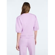 Scoop Women's and Women's Plus Scubaknit Pleated Sleeve Top, Sizes XS-4X