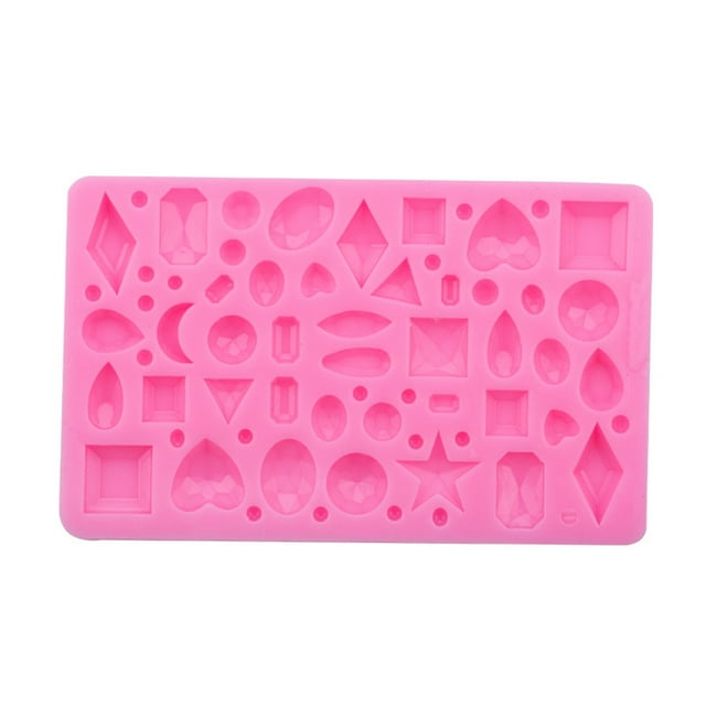 Heart Crystal Fondant Cookie Mold Gadget Portable Heart Home Bakery Reusable Washable Chocolate Silicone Mould Baking Tool Kitchen Gadget