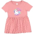thumbnail image 3 of Inktastic Lil Sis Unicorn Little Sister Girls Baby Dress, 3 of 5