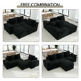 thumbnail image 5 of Zidtia L-Shaped Cloud Couch Sectional Sofa, 104" Convertible Modular Deep Seat with Double-Layer Cushion & Headrest - Black, for Living Room, 5 of 9