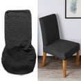 thumbnail image 3 of 1pcs Stretch Solid Diamond Lattice Dining Chair Cover Slipcover Removable Washable Short Dining Chair Protector Seat Solid Slipcovers for Hotel Dining Black, 3 of 7