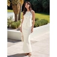 thumbnail image 5 of Women's 2 Piece Sets Summer Maxi Skirts Vest Suit Waistcoat Casual Vacation Outfits Milky White S, 5 of 8