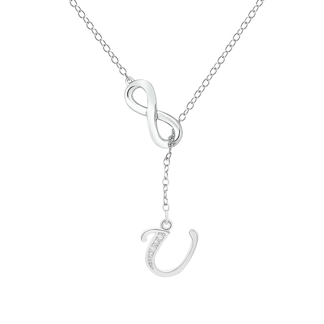 SIfdSeng Collier Initiale en Argent à Pompon en Forme de 8 pour Femmes Colliers en Argent pour Femmes A Z 26 Colliers Initiales Alphabet pour Adolescentes Bijoux