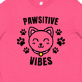 thumbnail image 4 of Inktastic Pawsitive Vibes with Pawprints and Cat Face Cat Pun Youth T-Shirt, 4 of 5