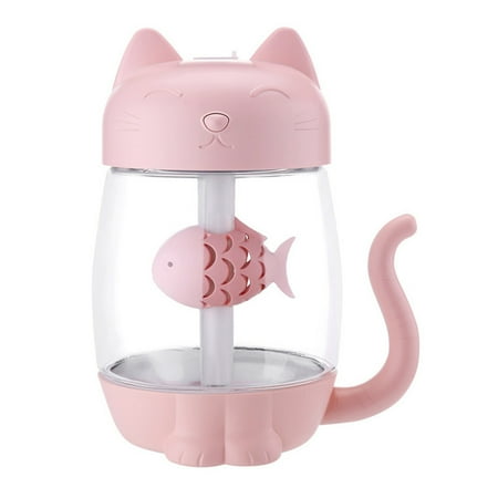 

3-In-1 350Ml Usb Cats Air Ultrasonic Humidifier Mini Humidifier With Light Fan Home Office
