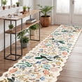 thumbnail image 3 of Washable Hallway 2'6x12 Runner Rug: Floral Scalloped Rug For Kitchen Entryway Farmhouse Soft Carpet Bathroom Bedroom Thin Laudry Living Room Floor Mat With Non Slip Backing(2'6''x12' Cream), 3 of 7