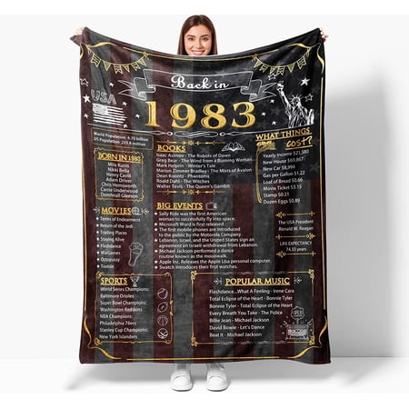 40th Birthday Gifts for Men 1983 Birthday Gifts for Men 40th Birthday Blanket for Men 40th Anniversary Blanket 40th Wedding Back in 1983 Blankets Gold 50×40