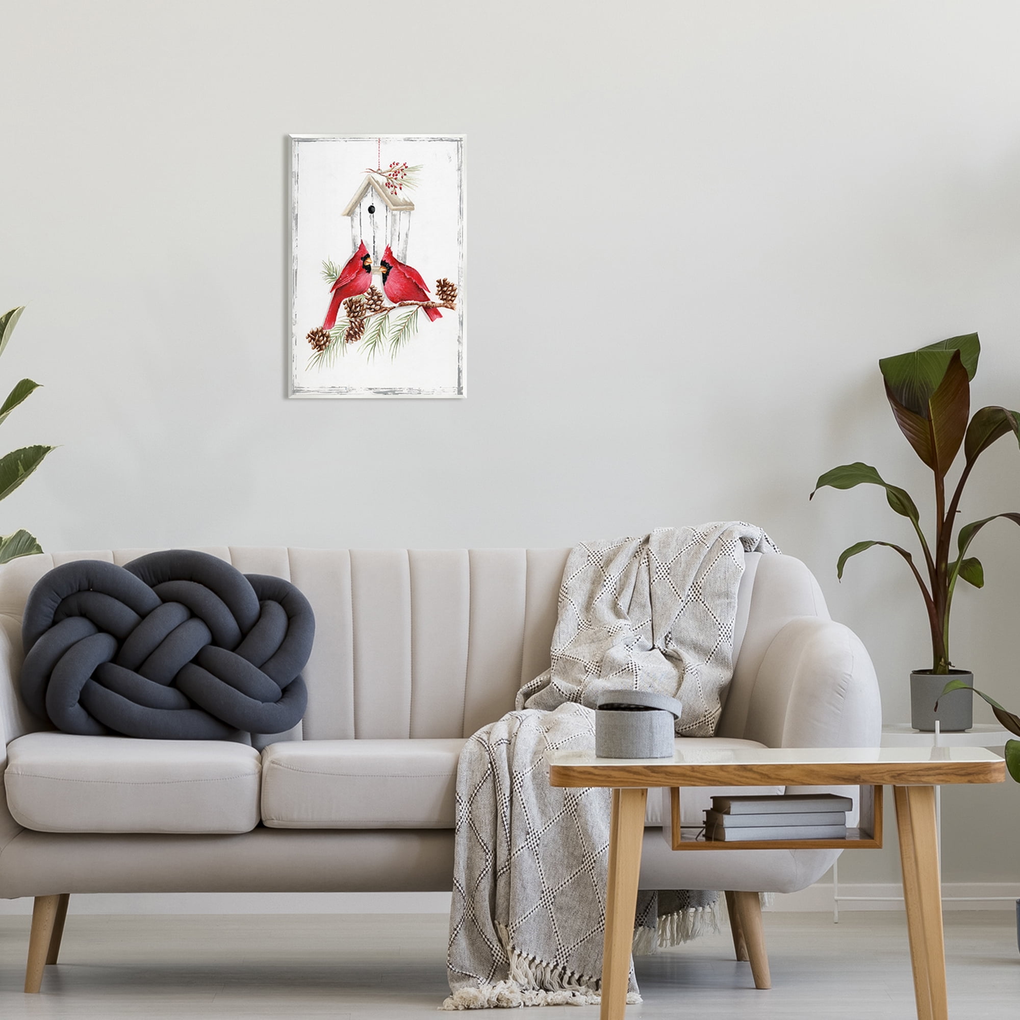 Stupell Industries Cardinals & Snowy Birdhouse Animals & Insects Painting Unframed Art Print Wall Art, 13 x 19