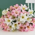 thumbnail image 3 of GMMGLT 32cm “Artificial” Silk Pink Lily Wedding Bouquet, 3 of 8
