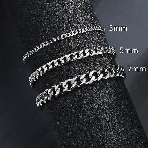 Collares simples de cadena de eslabones cubanos de acero inoxidable para hombre, joyería masculina, regalos de Color dorado sólido, pulsera cubana de molienda de seis lados