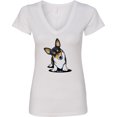 thumbnail image 3 of Inktastic Tri Color Corgi Women's V-Neck T-Shirt, 3 of 5