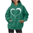 thumbnail image 6 of Ecqkame Oversized Sweatshirt for Women Heart Print Winter Hoodie Pullover Tops Long Sleeved Comfortable Athletic Sweatshirt with Pocket J-Green M, 6 of 6