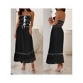 thumbnail image 4 of Michellecmm  Women Tube Dress Bow Contrast Color Ruffled Ruched Flowy Long Dress, 4 of 9