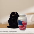 thumbnail image 2 of American Flag Patriotic Large Adult Cremation Urn for Human Ashes — With Velvet Bag, 2 of 3