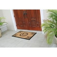 thumbnail image 4 of A1HC First Impression Brown/Black Vinyl/Coir 30-inch x 48-inch Floral Monogrammed Double Doormat, 4 of 9