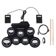 Kieccall Folding USB Electronic Drum Set Portable Digital Drum Kit Music Home Gift Hobby