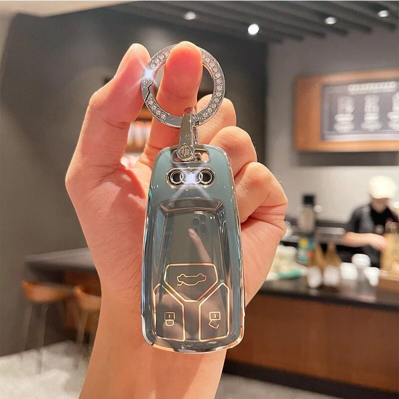 For Audi Key Cover A4 Q7 Q5 TT A3 A6 SQ5 R8 S5 Car Key Case Shell Fashion Keychain Fit Audi Key Ring