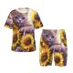 thumbnail image 1 of Balery Daisy Sunflower Lazy Cat Conjunto de Pijama Infantil de Manga Corta con Estampado – Ropa de Dormir de Algodón Suave-3X-Large, 1 of 6