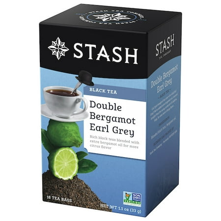 (6 Boxes) Stash Tea Double Bergamot Earl Grey Black Tea, 18 Ct, 1.1