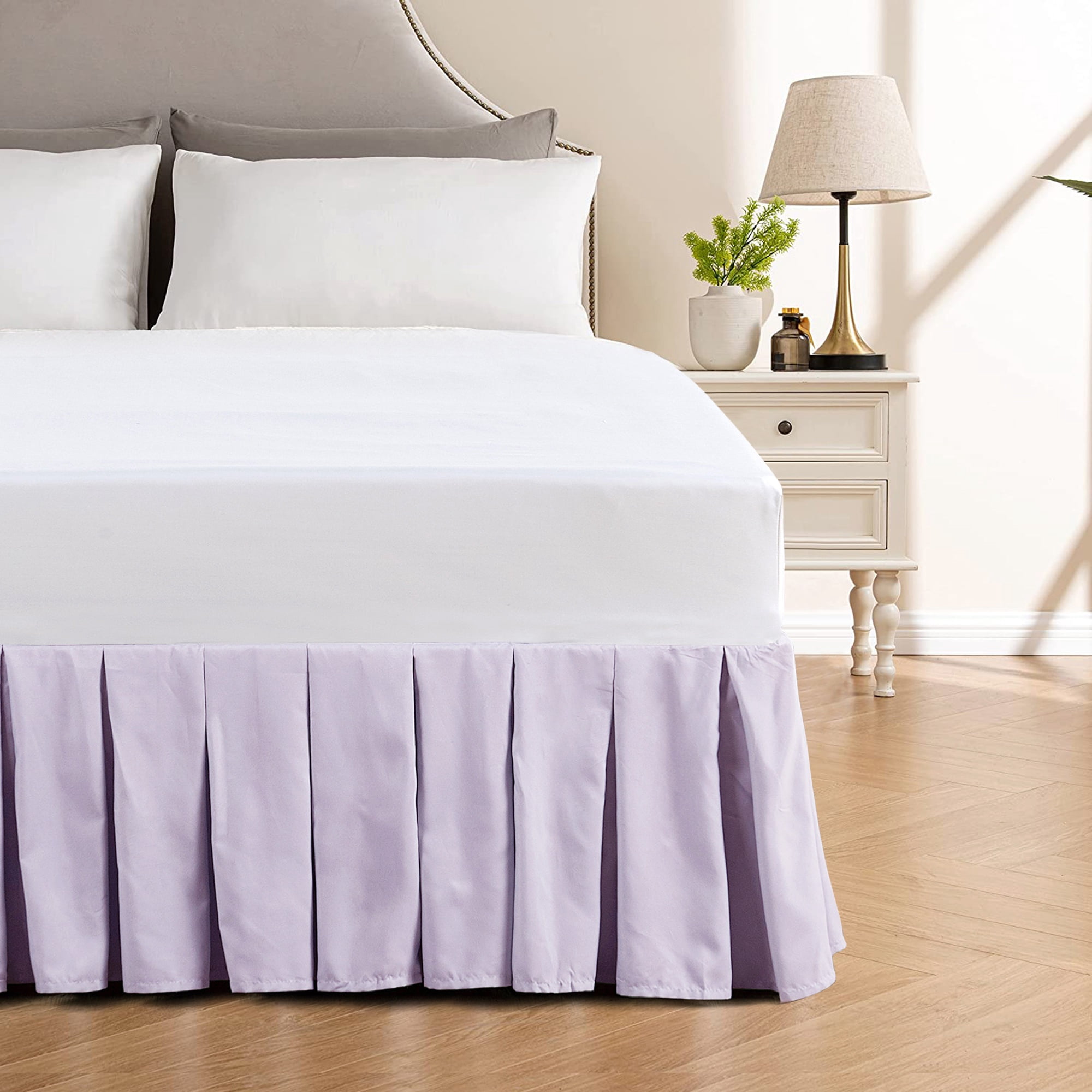 Home Soft Things Classic Dust Ruffle Bed Skirt, Lilac, King (78" x 80" + 14")