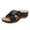 Black, variant on Womens Orthopedic Wedge Sandals Leather Floral Slip on Ladies Arch Support Summer Dressy Open Toe Walking Slippers Black 6.5