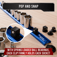 thumbnail image 5 of Precision Defined Aluminum Tool Socket Holder Blue, 3/8"x16 Clips, 5 of 8