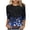 Multicolor3, variant on Tops for Women Plus Size 3/4 Sleeve Round Neck Print Casual T-shirt Multicolor L
