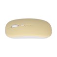 thumbnail image 4 of Ratón óptico para computadora, silencioso, recargable, inalámbrico, color amarillo, diseño ergonómico de modo dual de 2,4 G, 4 of 8