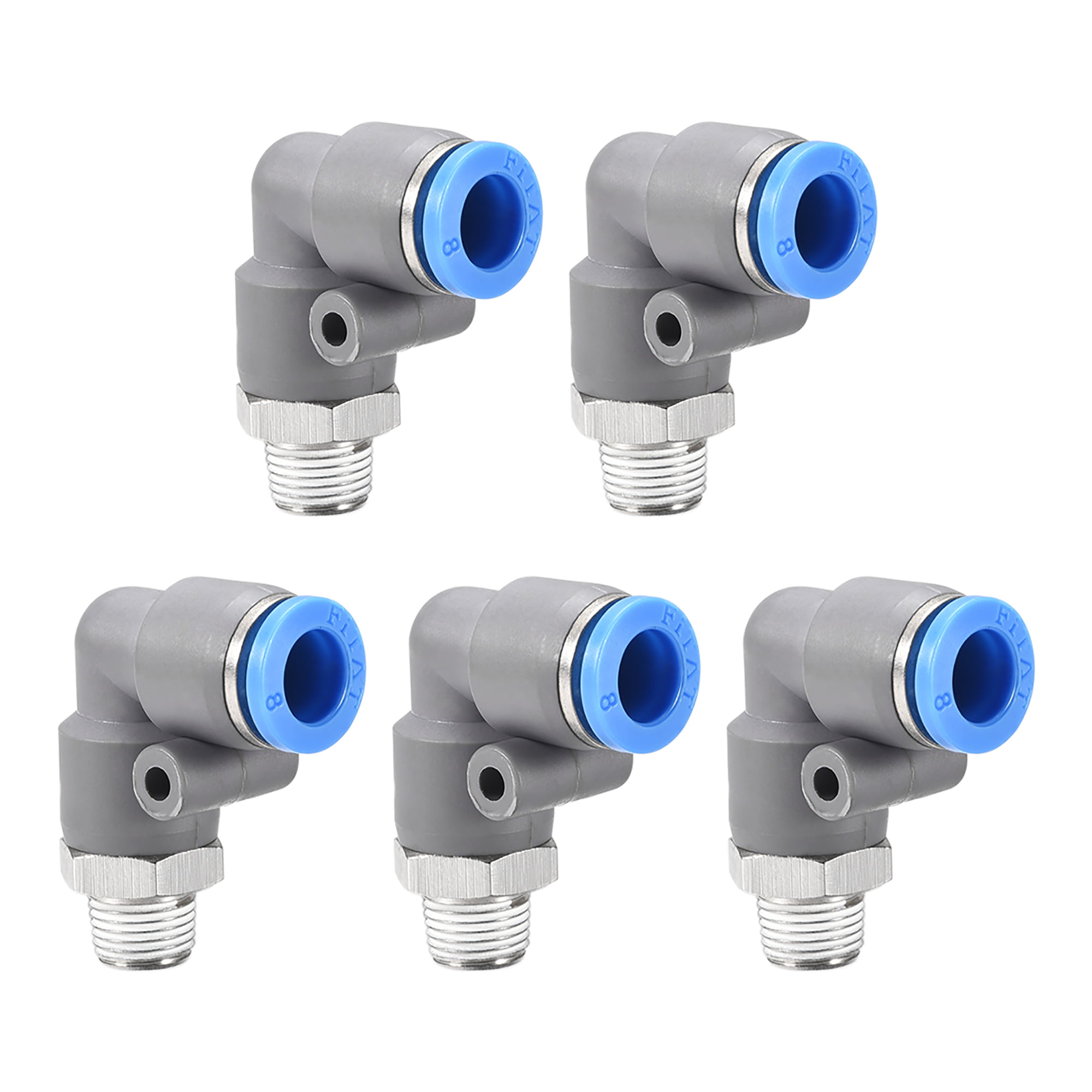 5Pcs 3/8" PT Male Thread 8mm Push In Joint Pneumatic Connector Quick Fittings