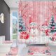 thumbnail image 5 of Yhmxh Decoración del baño Cortina de ducha navideña con fondo de Papá Noel, tela para colgar en el baño Organizadores y almacenamiento de baño Accesorios de baño, 5 of 5