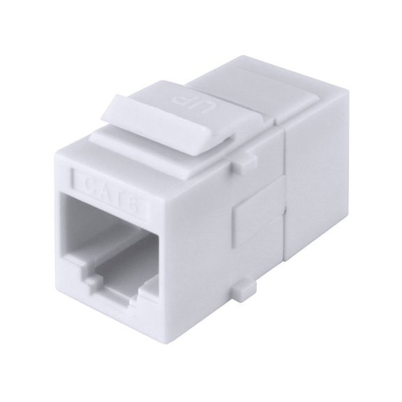 Construct Pro RJ45 Female CAT6 Keystone Pass-Through Coupler Jack Insert (White) Manufactured by Skywalker