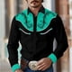thumbnail image 3 of Camisa de hombre estilo retro occidental con estampado floral 2024, informal, para exteriores, calle, uso diario, primavera y verano, con solapa, manga larga, color negro, tallas S a 5XL, tejido elást, 3 of 5