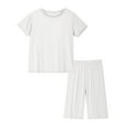thumbnail image 2 of Bovxnpu Boys Girls 2 Piece Outfits, Girl Short Set Cute T-Shirt Shorts, Toddler Kids Fashion Cute Solid Color Soft Short Sleeve Top Shorts Home Wear Suit 2 Years, 2 of 8