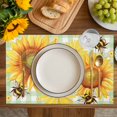 thumbnail image 4 of Sunflower Placemats Set of 4, Yellow Flowers Elegant Pastoral Botanical Placemats for Dining Table, Place Mats for Kitchen Tabletop, Waterproof Wipeable Dining Table Mats Set, 4 of 9