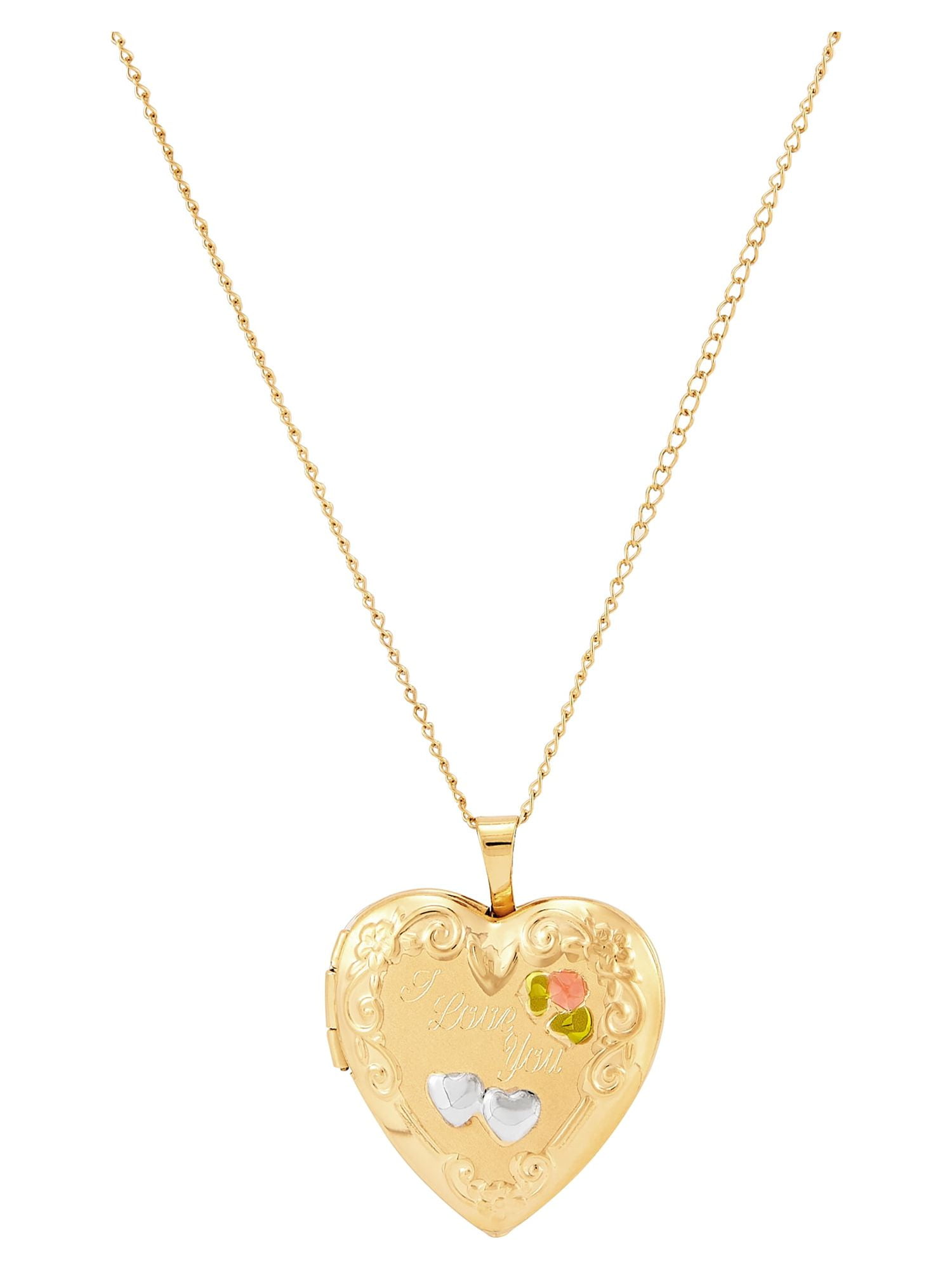 Brilliance Fine Jewelry 18KT Gold Plated Sterling Silver Crystal Love Heart Pendant 18 Necklace Walmart