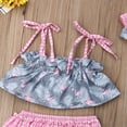 thumbnail image 3 of Bagilaanoe 2pcs Baby Girls Short Pants Set Strap Sleeveless Crop Tops + Ruffle Shorts + Headband 6M 12M 18M 24M Infant Casual Summer Outfits, 3 of 6