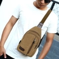 thumbnail image 5 of Bolso pectoral para hombre | Bolso bandolera de lona | Ropa de trabajo duradera y resistente al agua con múltiples bolsillos | Viajes Casuales Deportivos | Correa ajustable | 11,8 x 6,7 x 2 pulgadas, 5 of 5