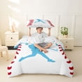 thumbnail image 2 of Erosebridal Light Blue Dripping Baseball Stitch & Hitter Silhouette Graphic Twin Bedding, Baseball Graphic Duvet Cover Set for Boys And Girls Kids,Microfiber Bedroom Decor,2pcs,No Comforter, 2 of 6