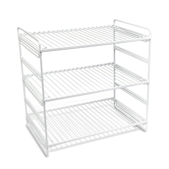 Mainstays 3-Tier Adjustable Storage Shelf, White, Best Used for Everyday Kitchen Organization