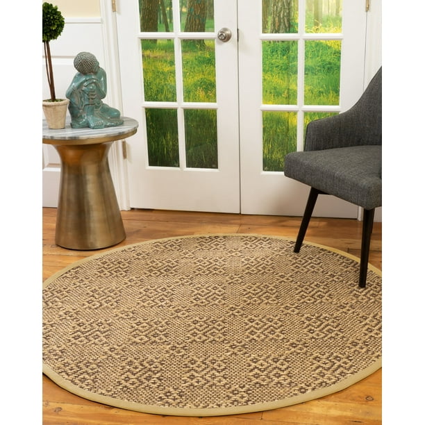 Natural Area Rugs Oslo Custom Sisal Rug, 6', Round Extra Wide Natural