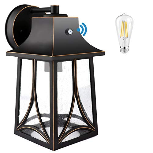 Partphoner Dusk To Dawn Outdoor Light Fixture Wall Mount Aluminum Porch With Photocell Sensor Exterior Sconce Lighting Outside Lantern Led Bulb For Garage Doorway Com Partphoner Dusk To Dawn Outdoor Light, Dusk To Dawn Outdoor Porch Lights