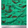 thumbnail image 2 of Soimoi Poly Georgette Fabric Jug,Wine Glass & Cups Decor Fabric Printed Yard 52 Inch Wide, 2 of 3