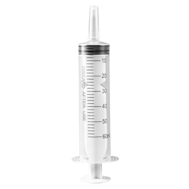RUSR 60ml Liquid Feeding Measuring Syringe for Experiments Industrial Hydroponics